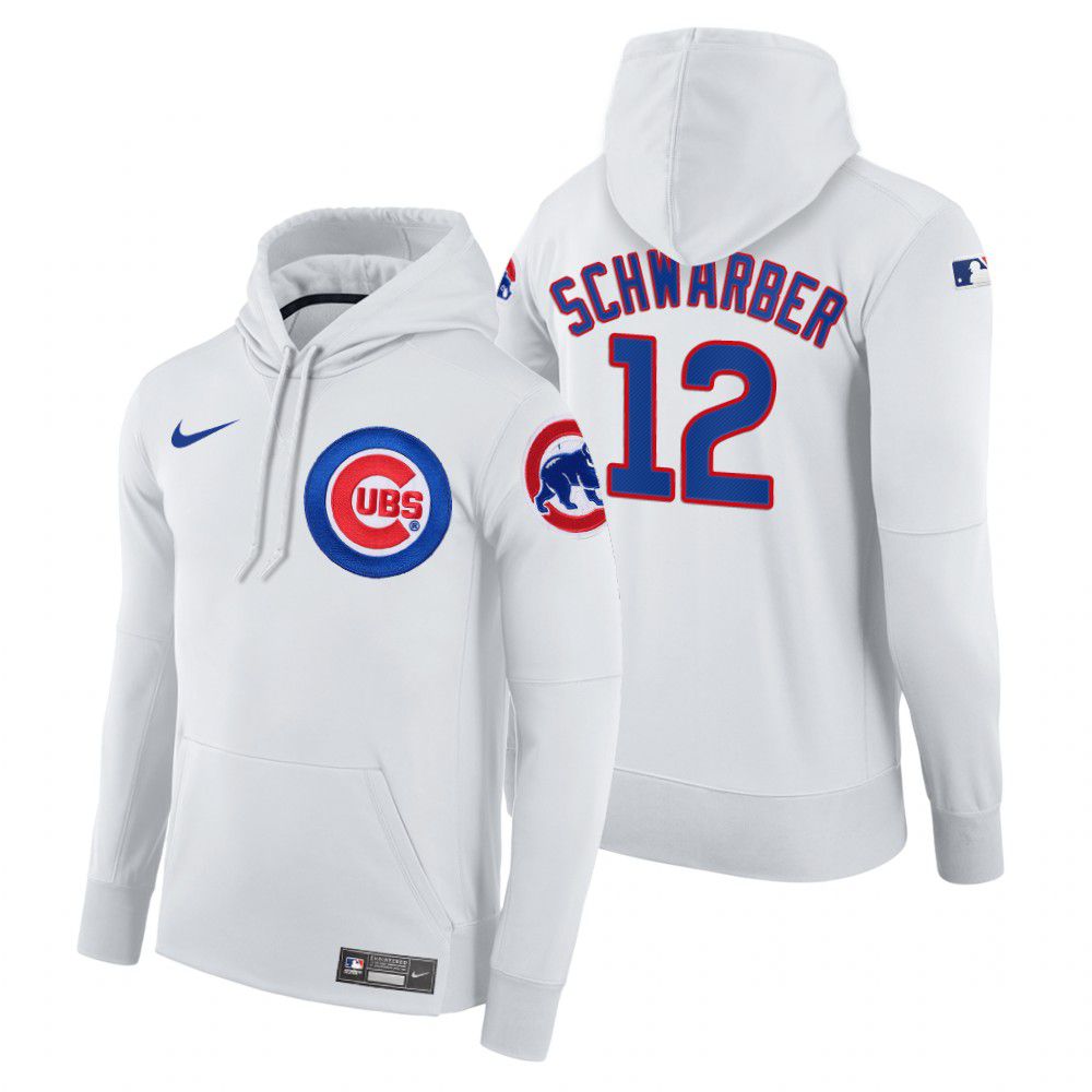 Men Chicago Cubs #12 Schwarber white home hoodie 2021 MLB Nike Jerseys->chicago cubs->MLB Jersey